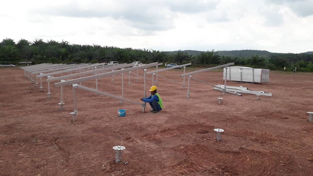 45MWp projeto de montagem solar com pilha de parafusos 2019-2020 